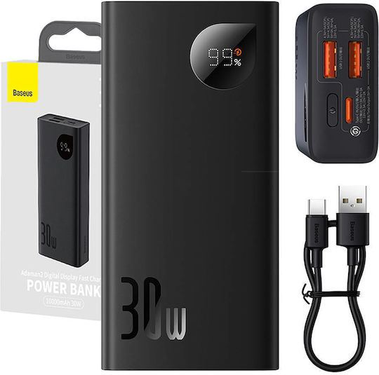 Baseus Adaman2 Overseas Edition Power Bank 10000mAh 30W with 2 USB-A Ports and USB-C Port Power Delivery Overseas Edition