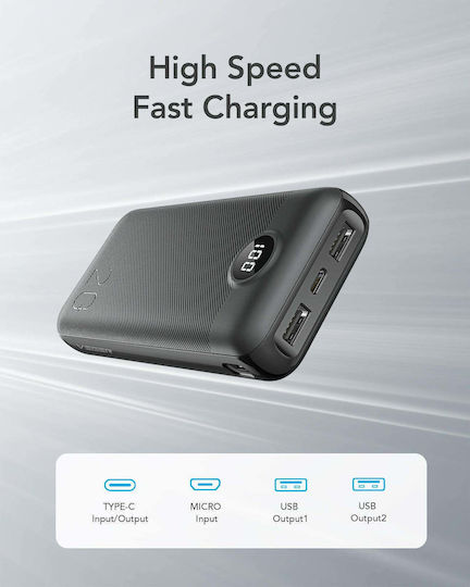 Veger VP2039 Power Bank 20000mAh 20W με 2 Θύρες USB-A και Θύρα USB-C Μαύρο