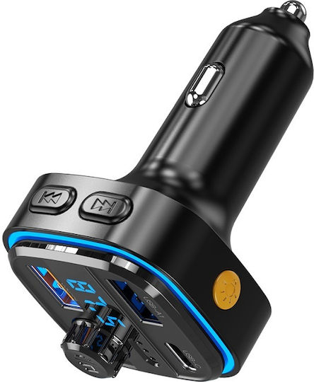 XO FM Transmitter Αυτοκινήτου BCC08 με Bluetooth / Type-C / USB
