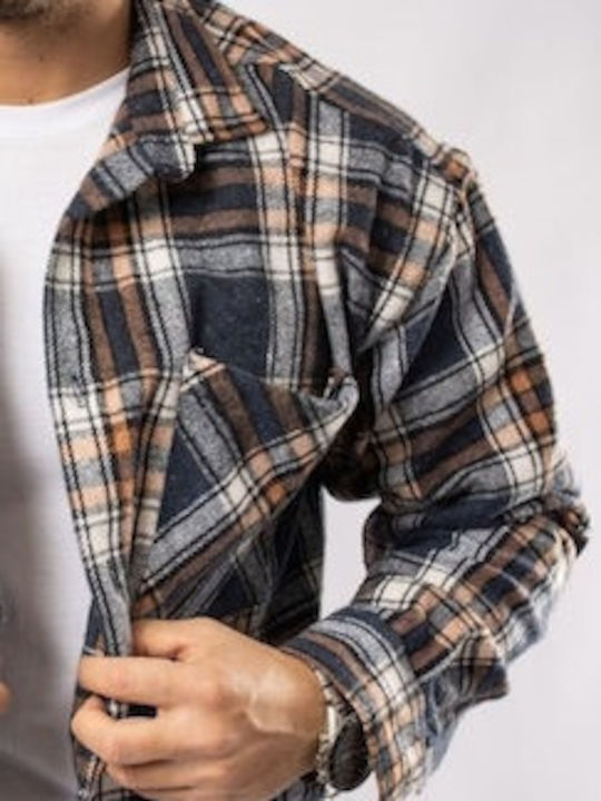 Long-sleeved Shirt Checked Blue