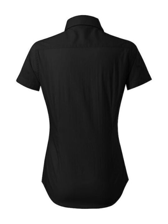 Kurzärmelig Damen Hemd Schwarz