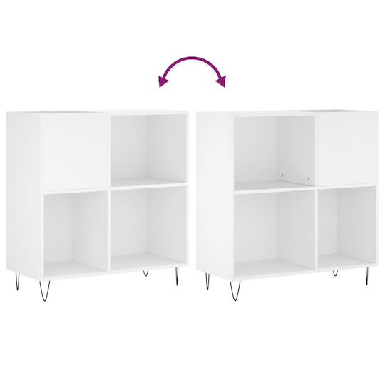 vidaXL Verarbeitetes Holz Hi-Fi Möbel Weiß 38x84.5x89cm