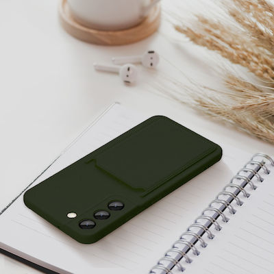 Forcell Silicone Back Cover with Credit Card Holder Green (Galaxy A14SAMSUNG A14 5G / A14 4G)