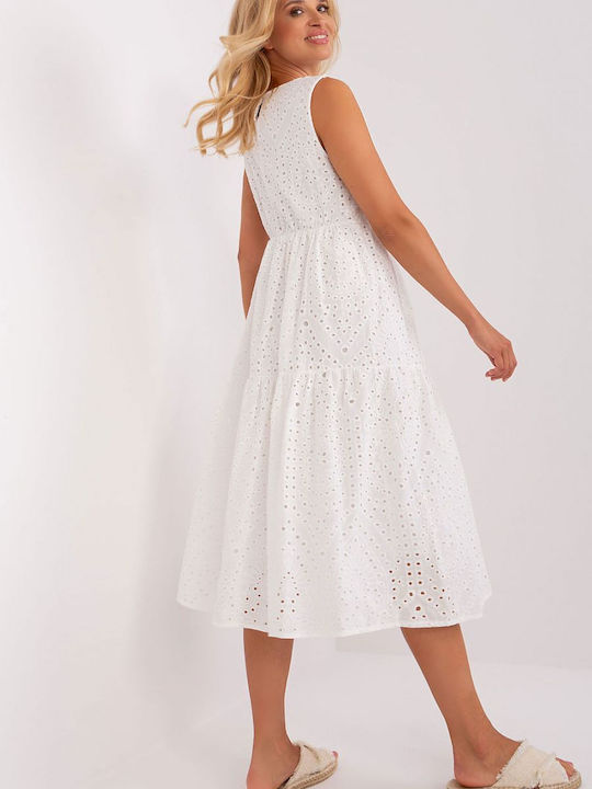 Och Bella Summer Midi Dress White