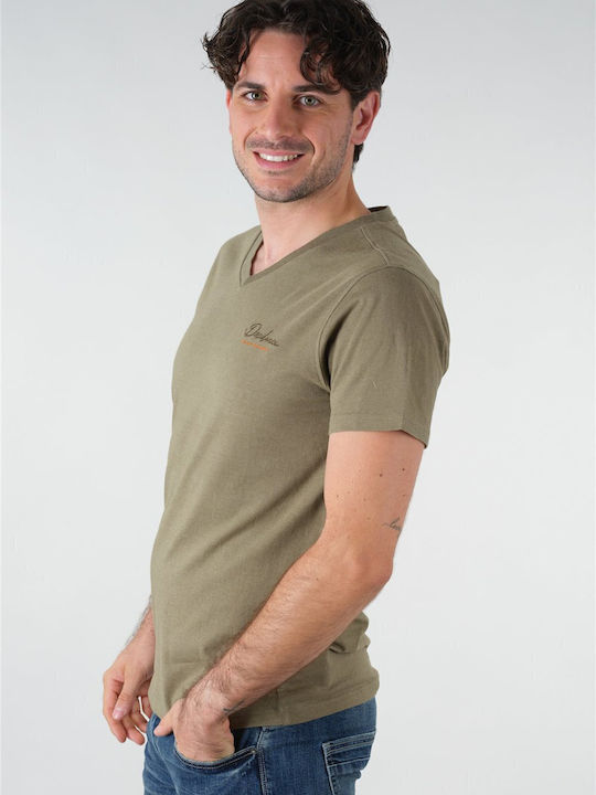 Deeluxe Men's Short Sleeve T-shirt with V-Neck Green