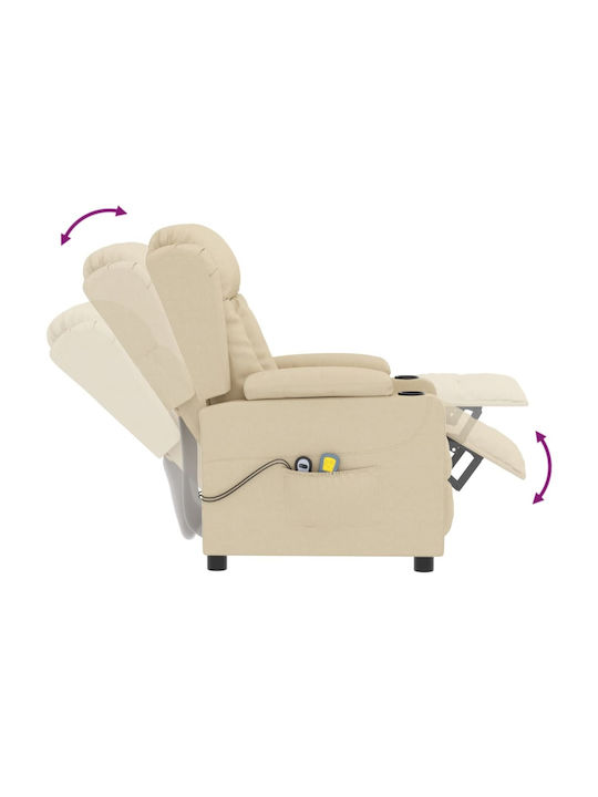 Πολυθρόνα Relax Massage με Υποπόδιο Μπεζ 72.5x96x99.5cm