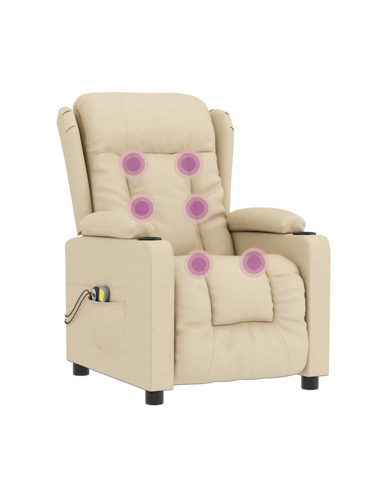 Πολυθρόνα Relax Massage με Υποπόδιο Μπεζ 72.5x96x99.5cm