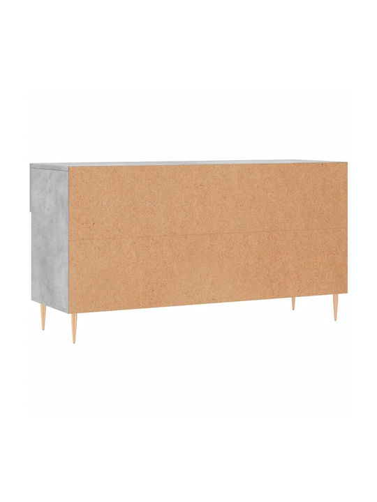 Wooden Shoe Organizer with 4 Shelves Concrete 102x35x55cm