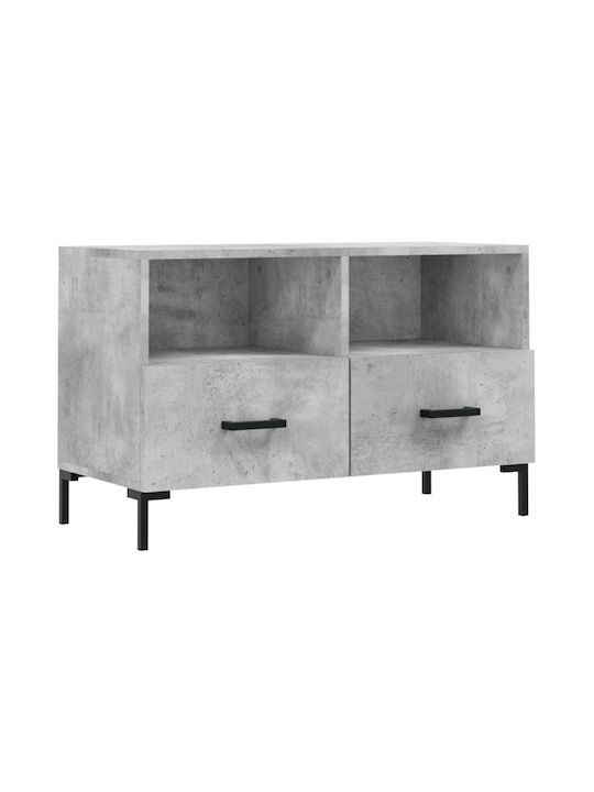 Metal / Particle Board TV Furniture with Drawers Gray L80xW36xH50cm