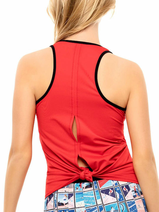 Lucky In Love Women's Athletic Blouse Sleeveless Red