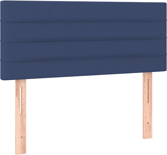 Bett Einzelbett Mit Stoff bezogen Blau mit Latten & Matratze 82x200cm