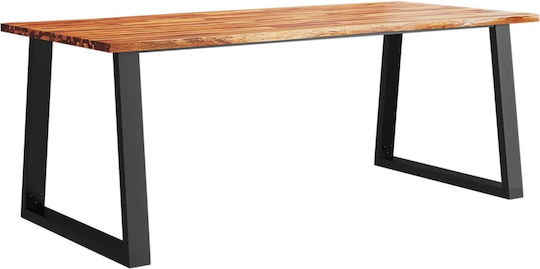 Table Dining Room from Solid Wood & Metal 200x90x75cm Table Dining Room from Solid Wood & Metal 200x90x75cm