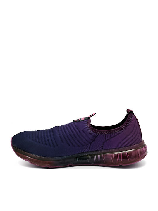 Γυναικεία Slip-On από Συνθετικό Δέρμα Μωβ
