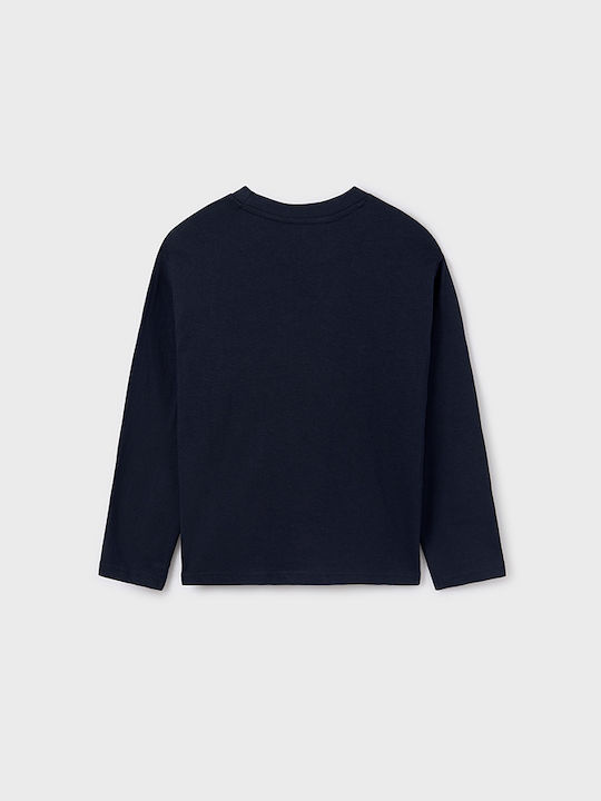 Mayoral Kids Blouse Long Sleeve Navy Blue