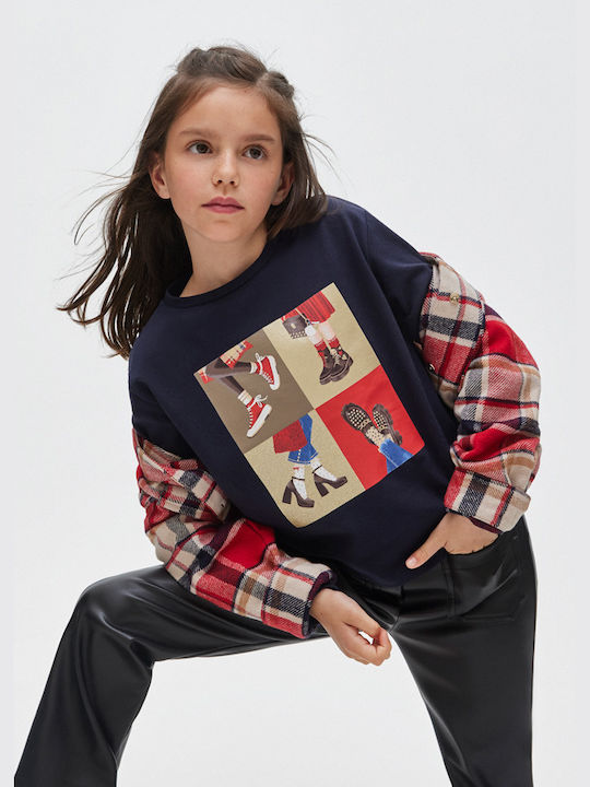 Mayoral Kids Blouse Long Sleeve Navy Blue