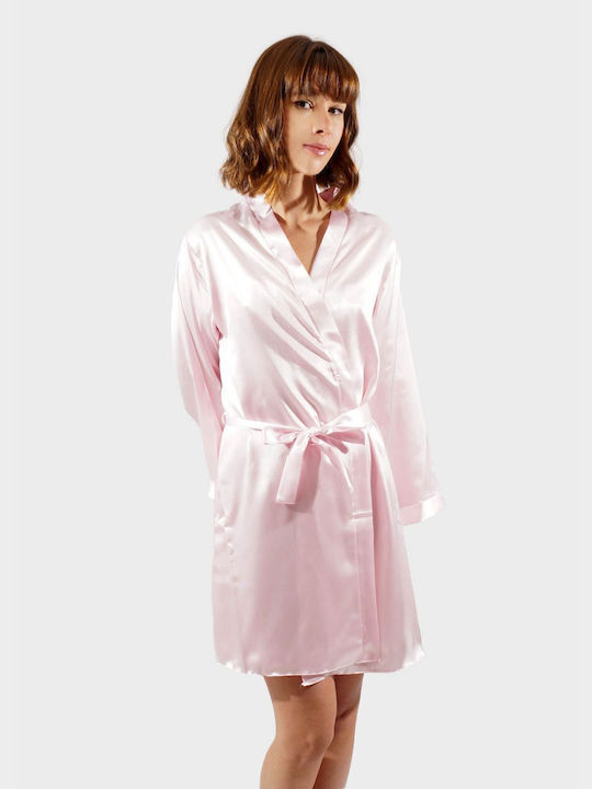 G Secret Sommer Damen Satin Robe Rosa