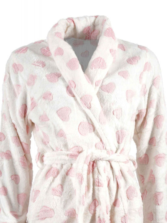 G Secret Winter Women's Fleece Robe White