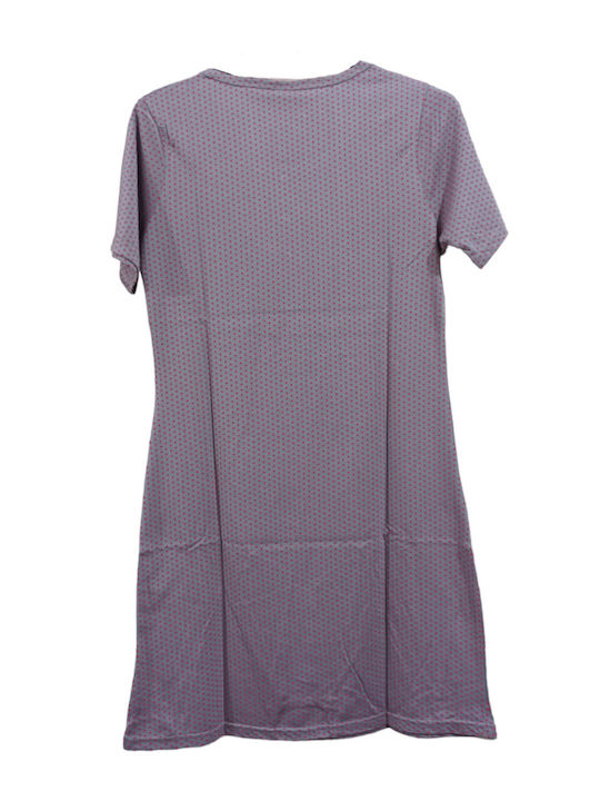 Lydia Creations Summer Cotton Women's Nightdress Gray