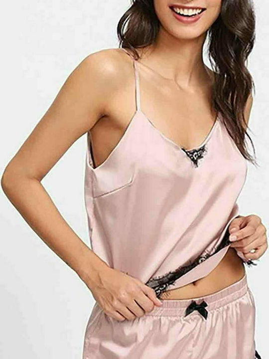 Merry See Sommer Satin Babydoll Rosa