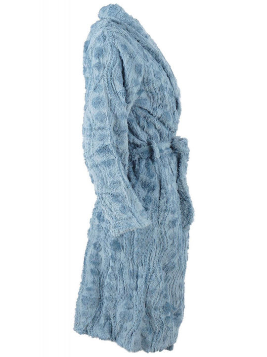 G Secret Winter Women's Fleece Robe Light Blue