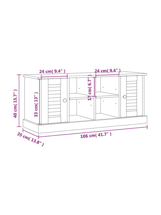 Vigo Eingangsmöbel mit Schuhschrank 106x35x40cm