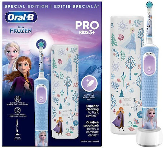 Oral-B Vitality Pro Детска Електрическа Четка за Зъби с Таймер за 3+ Години Frozen със Защитен Калъф за Пътуване