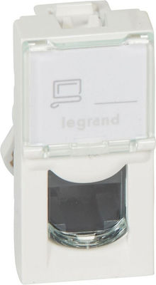 Legrand Mosaic Single Network Socket RJ45 Cat5 White 076551