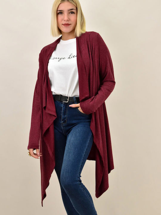 First Woman Long Women's Cardigan Burgundy