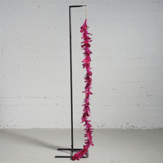 Supergreens Weihnachtliche Girlande Plastik Rot 150cm 1Stück mit Federn