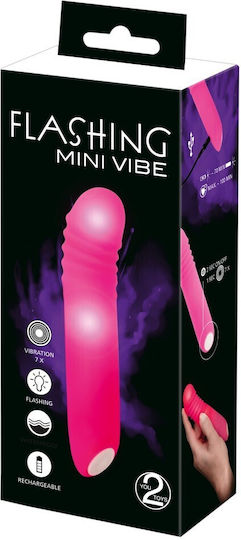 You2Toys Flashing Mini Δονητής 15cm Ροζ