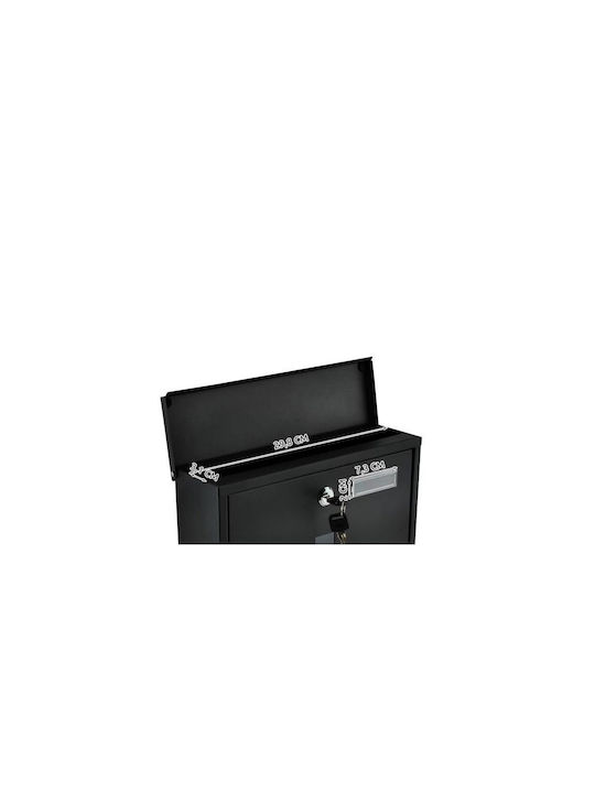 Malatec Cutie Poștală pentru Exterior Metalic în Culoarea Negru 30.7x10x34cm