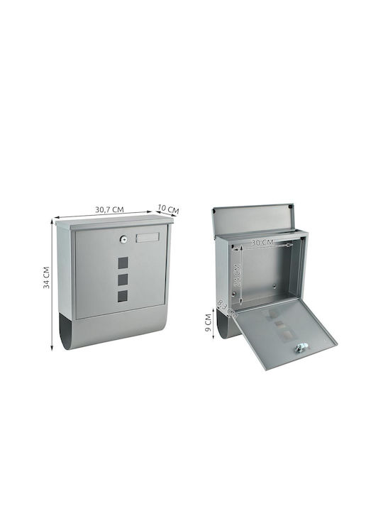 Malatec Outdoor Mailbox Inox in Silver Color 30.7x10x34cm