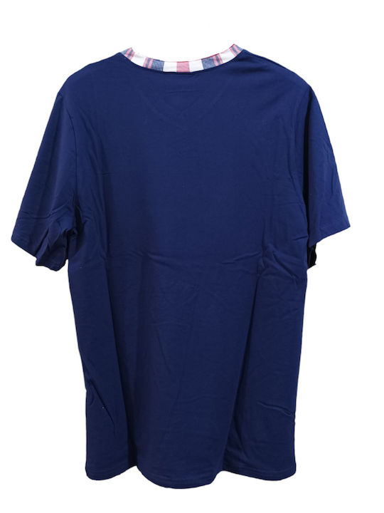 Lydia Creations Men's Summer Pajama Blouse Navy Blue