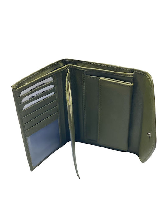 Leder Damen Geldbörse Klassisch Khaki