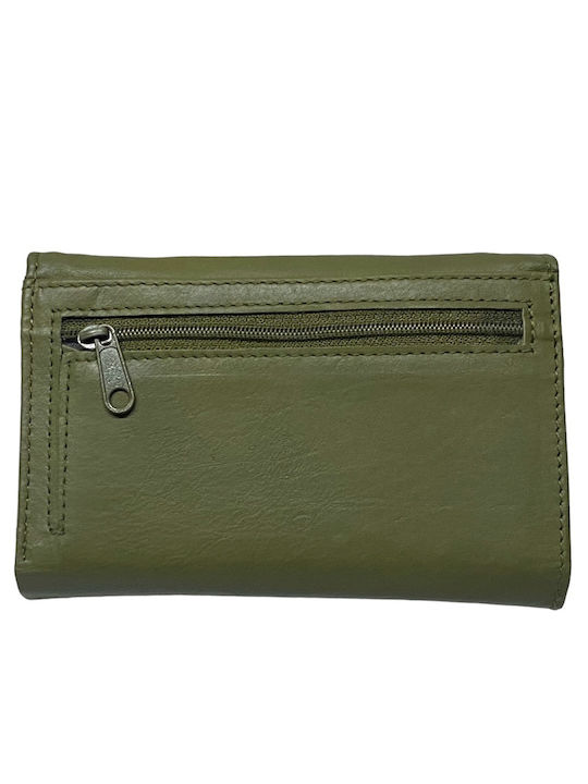 Leder Damen Geldbörse Klassisch Khaki