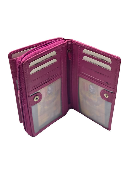 Leather Women's Wallet Classic Fuchsia
