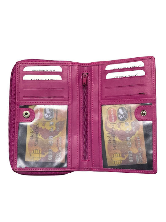 Leather Women's Wallet Classic Fuchsia