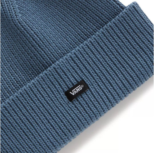 Post Shallow Cuff Beanie Unisex Σκούφος Πλεκτός σε Μπλε χρώμα