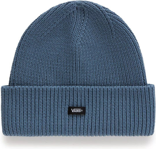 Post Shallow Cuff Beanie Unisex Σκούφος Πλεκτός σε Μπλε χρώμα