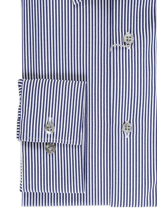 Michael Kors Men's Shirt Long Sleeve Cotton Striped White