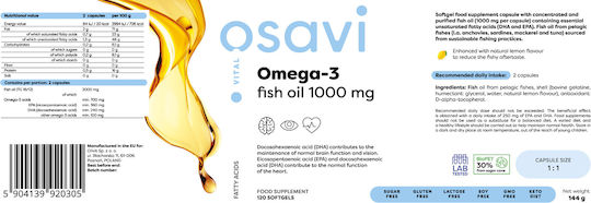 Osavi Omega-3 Fish Oil 1000mg 120 softgels