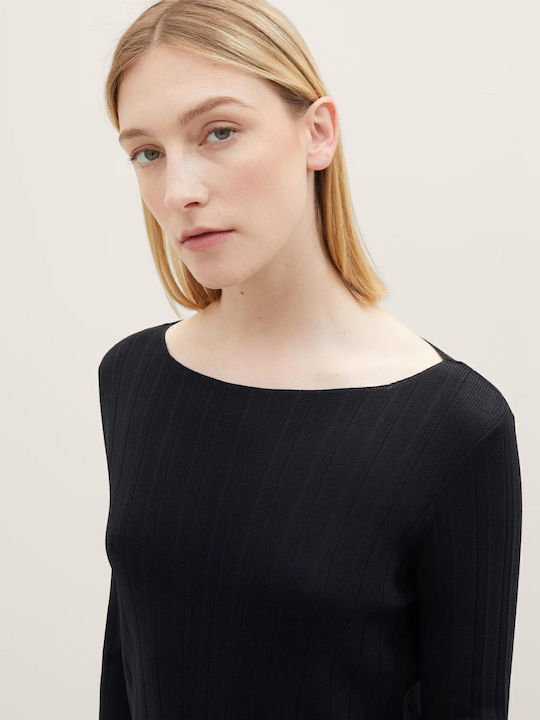 Midi Knitted Dress Navy Blue