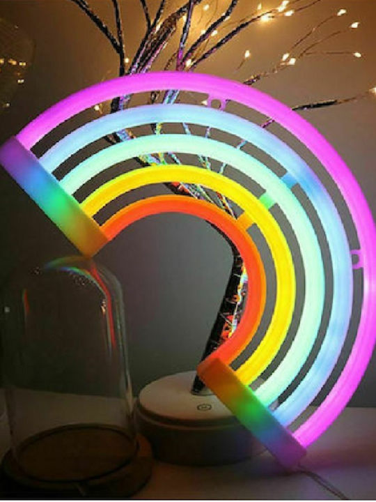Aca LED Kinder Dekorative Lampe Regenbogen Mehrfarbig 30x2cm