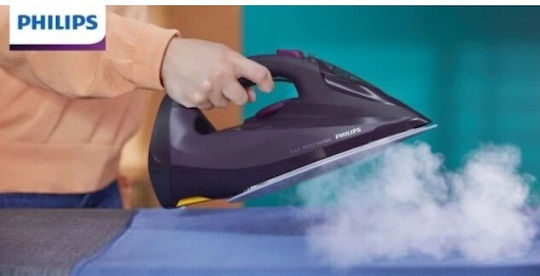 Philips Azur 7000 Series Dampfbügeleisen 3000W mit kontinuierlicher Dampfabgabe 55g/min Purple