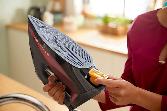 Philips Azur Steam Iron 2800W with Non-stick Plate and Continuous Steam Supply 50g/min Black/Red