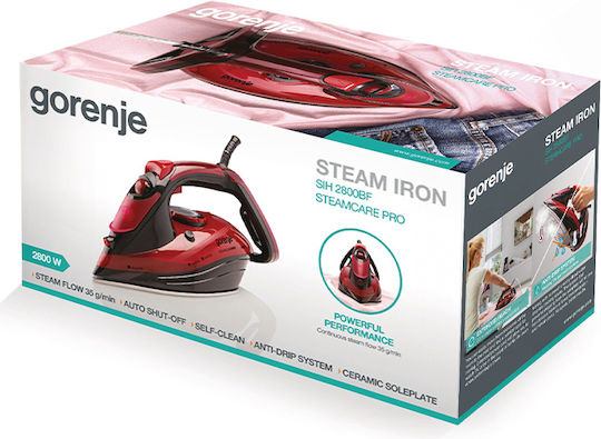 Gorenje SIH2800BF Steam Iron 2800W with Continuous Steam 35g/min