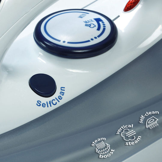 Bianco 00S621410BAGR Steam Iron 2000W with Stainless Steel Plate and Continuous Steam Supply 25g/min