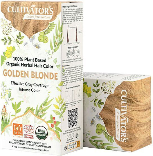 Cultivator Organische Kräuter Haarfarbe Βαφή Μαλλιών 1 Goldene Blonde 100gr