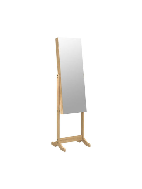 vidaXL Wall Mirror Full Length with Brown Wooden Frame 152x42cm 1pcs