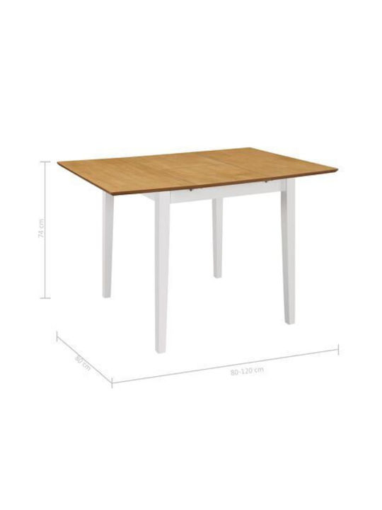 Dining Room Expandable 5pcs 80(+40)x80cm